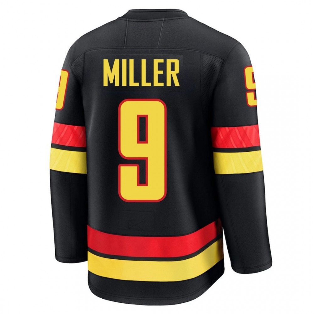 Vancouver Canucks JT Miller #9 Black Alternate Premium Jersey-Pro Kit Vault | Brand New 26/27 Sports Jerseys